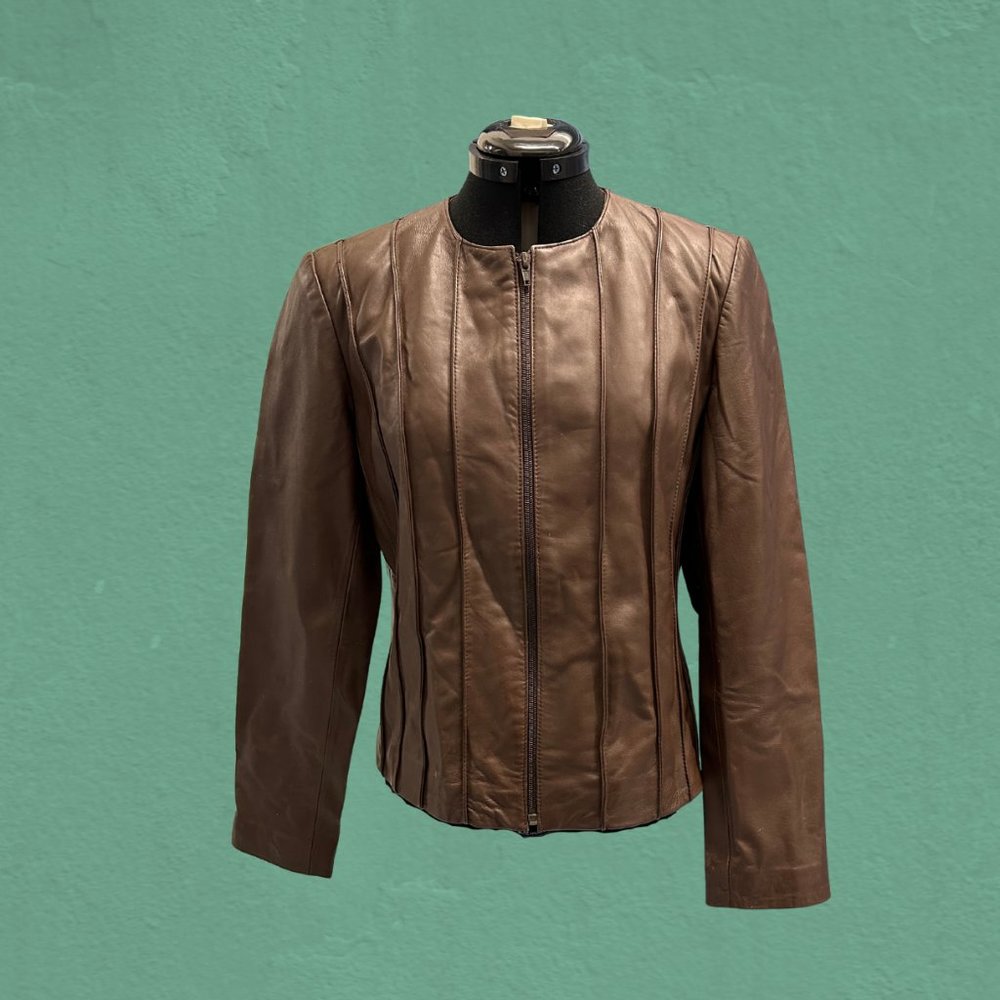 Clothes by Revue Women's Brown Leather Jacket, M
